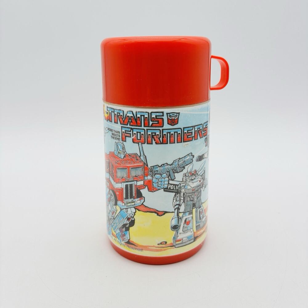 1984 Transformers Thermos By Aladdin Hasbro Complete Very Good Condition Clean